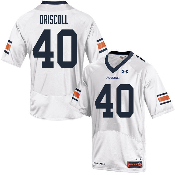 Men's Auburn Tigers #40 Flynn Driscoll White 2020 College Stitched Football Jersey